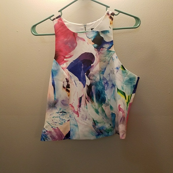 Bardot Tops - Watercolor Crop Top